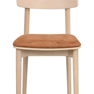 Wolcott stol vitpigmenterad ek/brun läder-textil