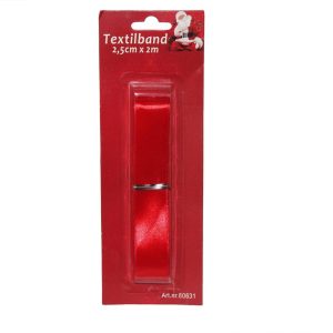 TEXTILBAND RÖTT 2,5CMx2M